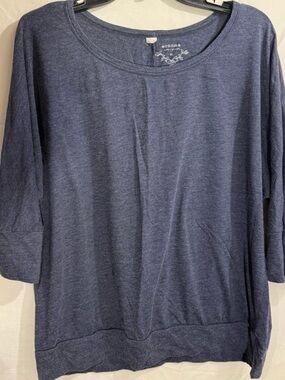 Sonoma Navy Scoop Neck 3/4 Sleeve Pullover